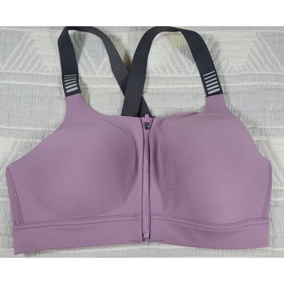 Under Armour Women’s High Support Zip Front Sports Bra Purple 36C - Picture 1 of 7